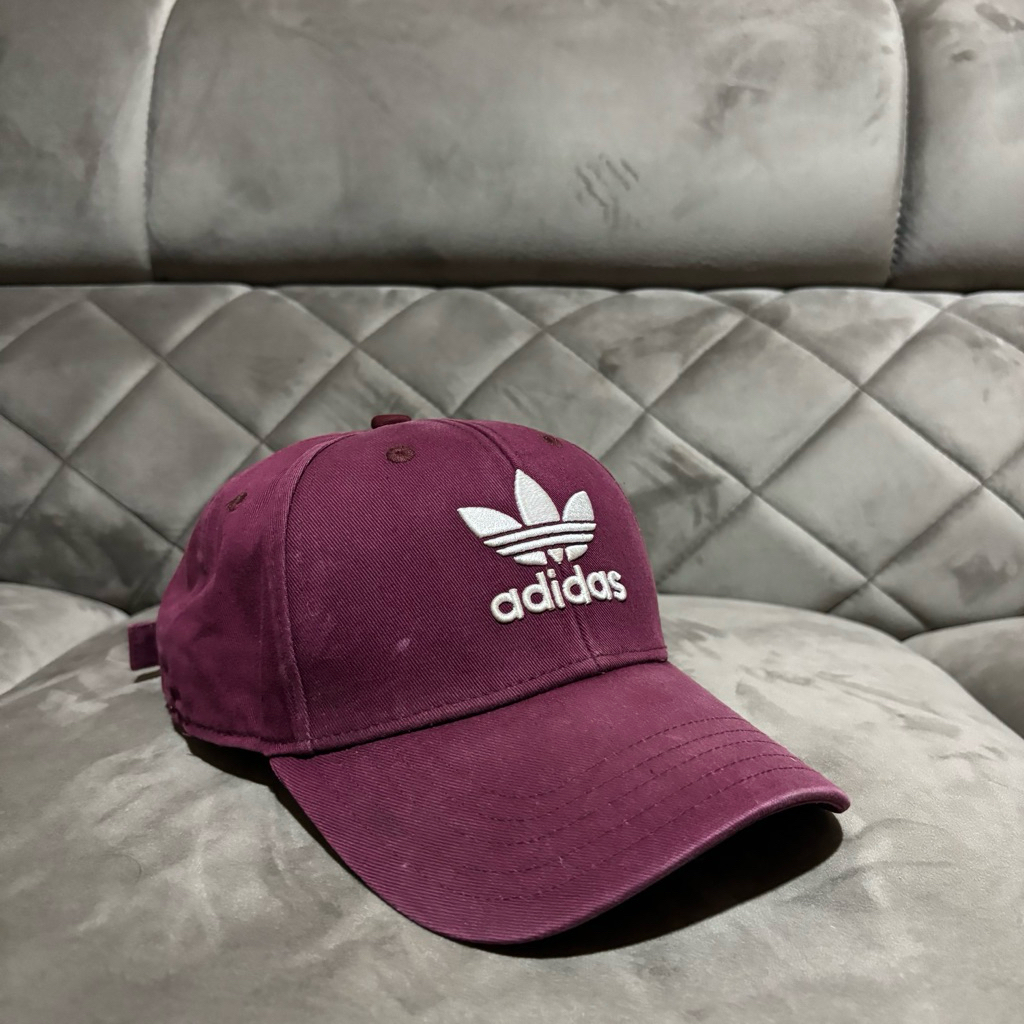 [Termurah] Adidas Trefoil Maroon Embroidery Logo Caps / Topi Adidas