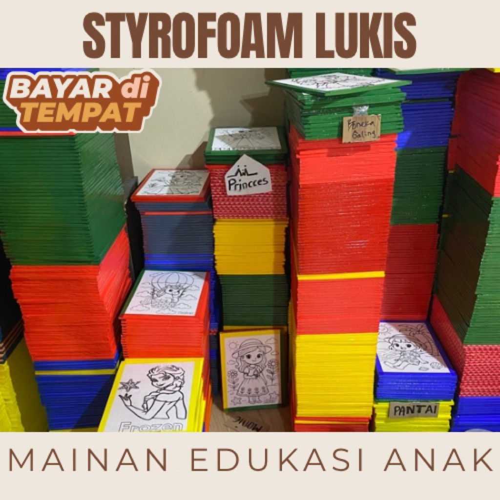 STYROFOAM LUKIS MEWARNAI MAINAN ANAK