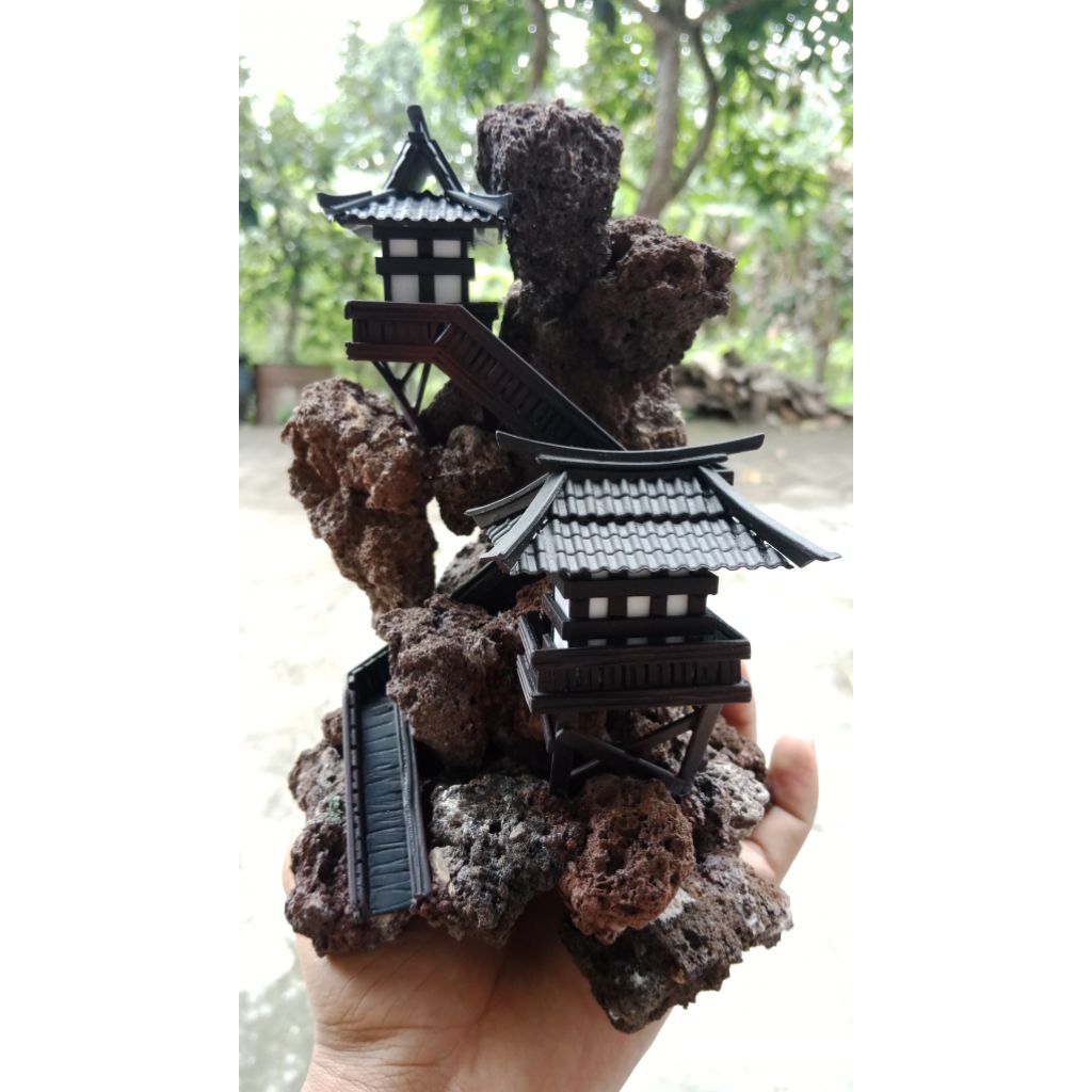 Miniatur PVC Rumah Jepang Hiasan Aquarium