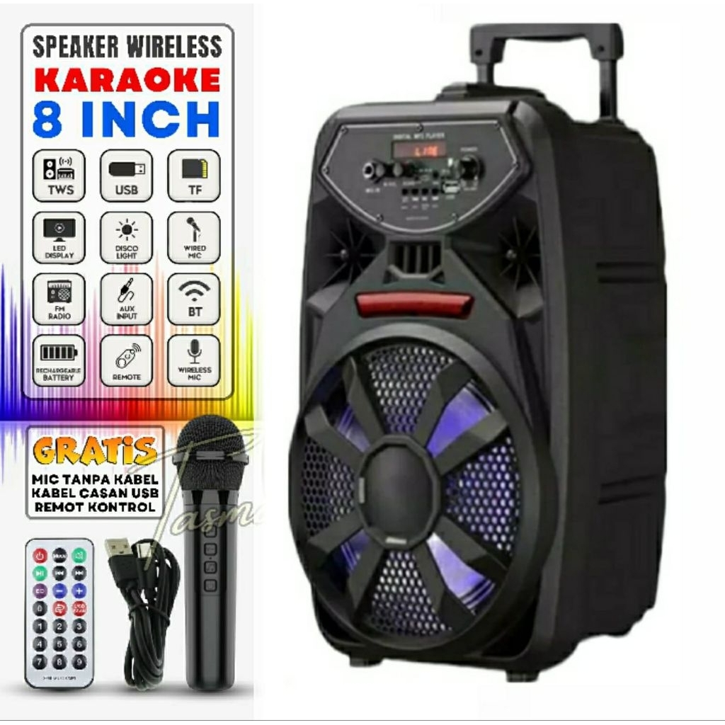 Speaker Bluetooth Karoekean 8inch 7801/4803 Brain Power //Rejeki