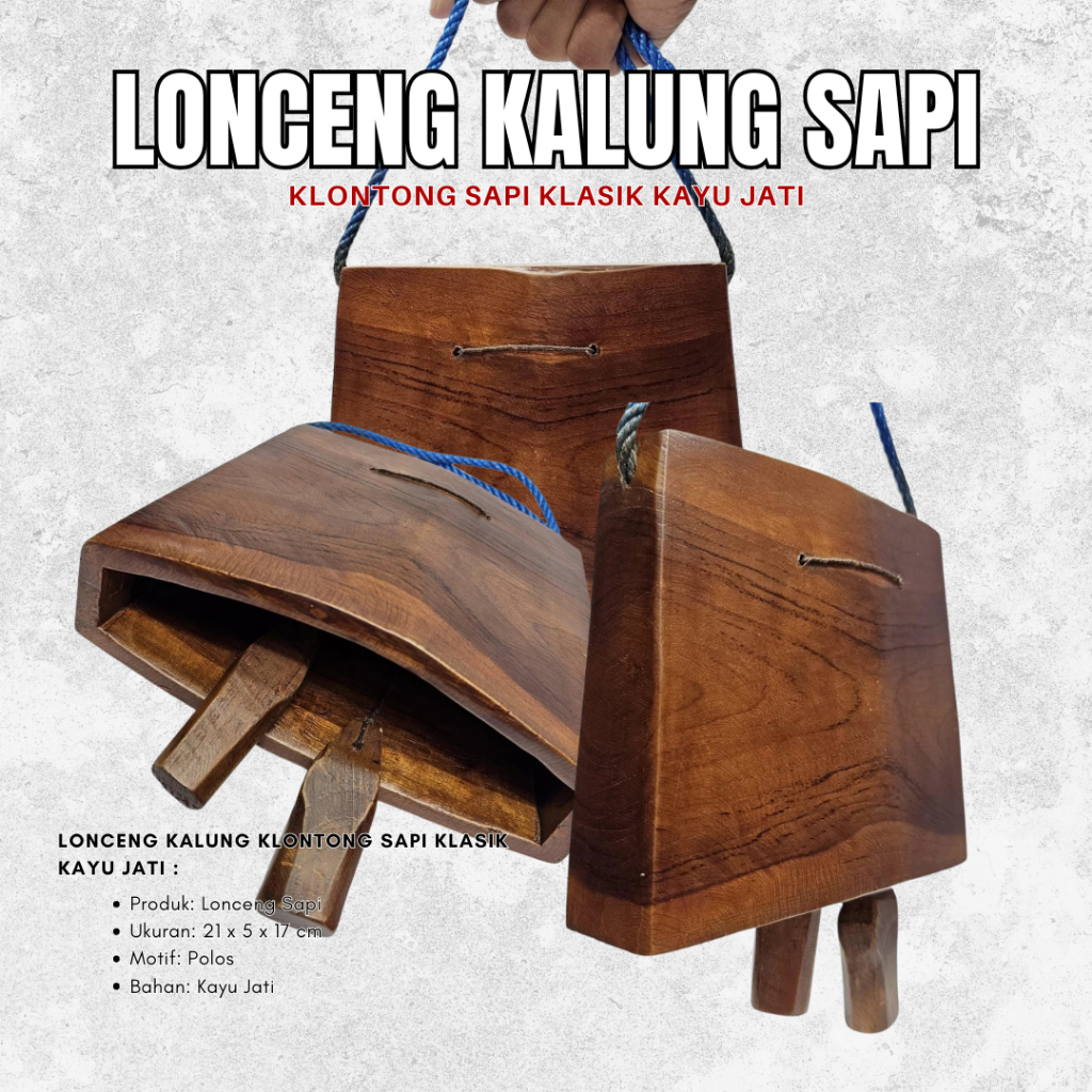 Lonceng Kalung Sapi Klasik Kayu Jati