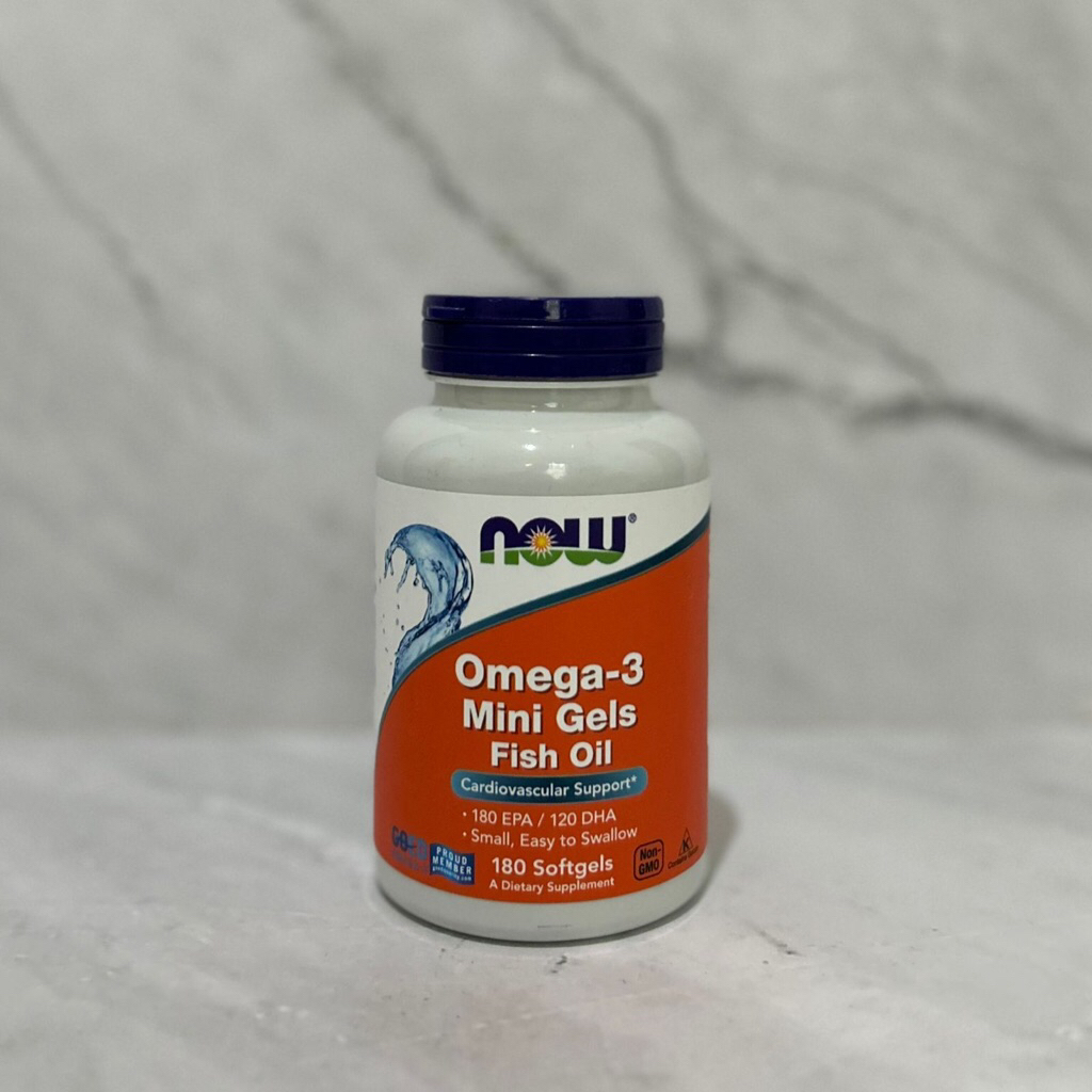 NOW Omega 3 Mini Gel Fish Oil isi 180