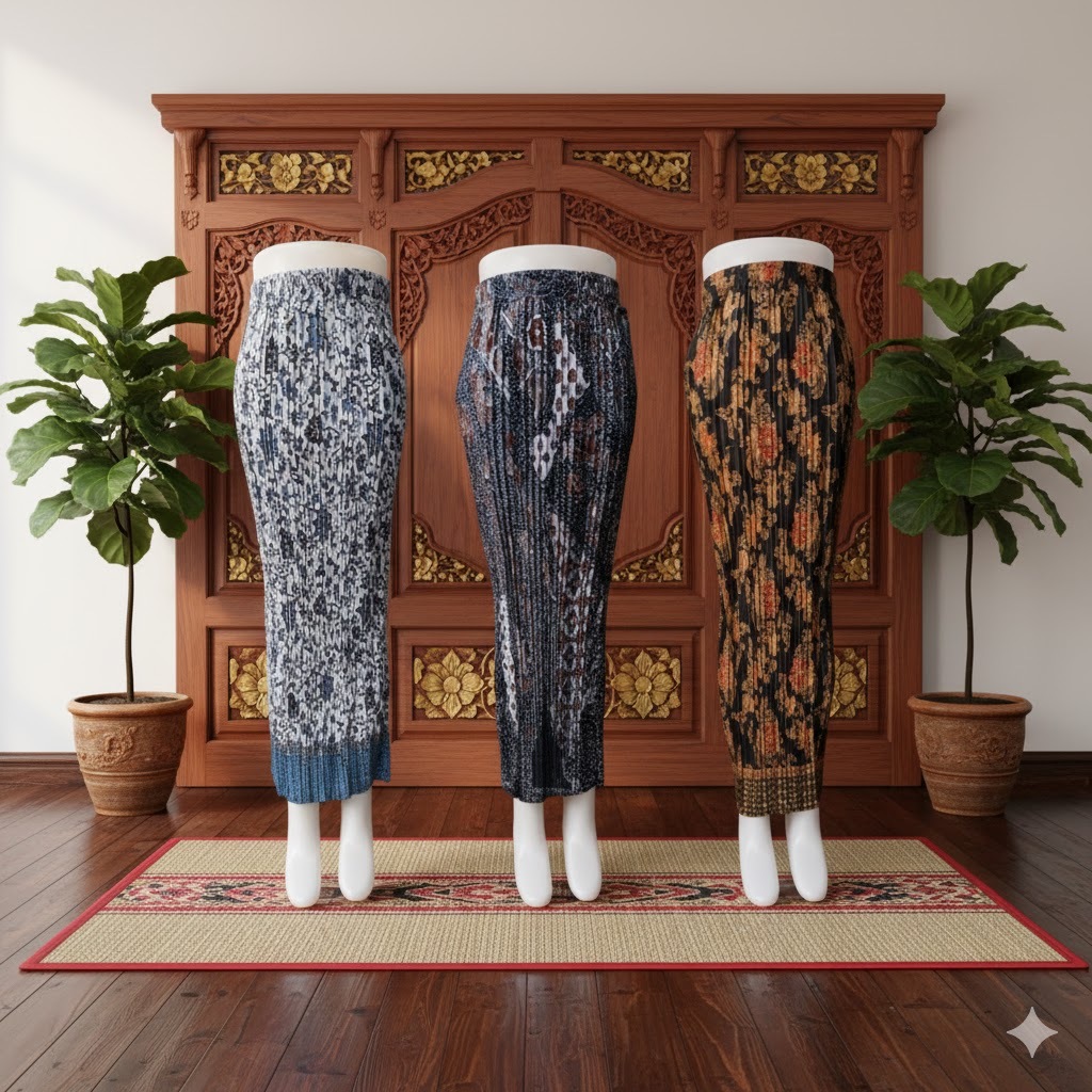 REAL PICT ROK PLISKET BATIK / ROK TRENDY / BAWAHAN KEBAYA / ROK KEBAYA / ROK WISUDA / LERENG MERAH