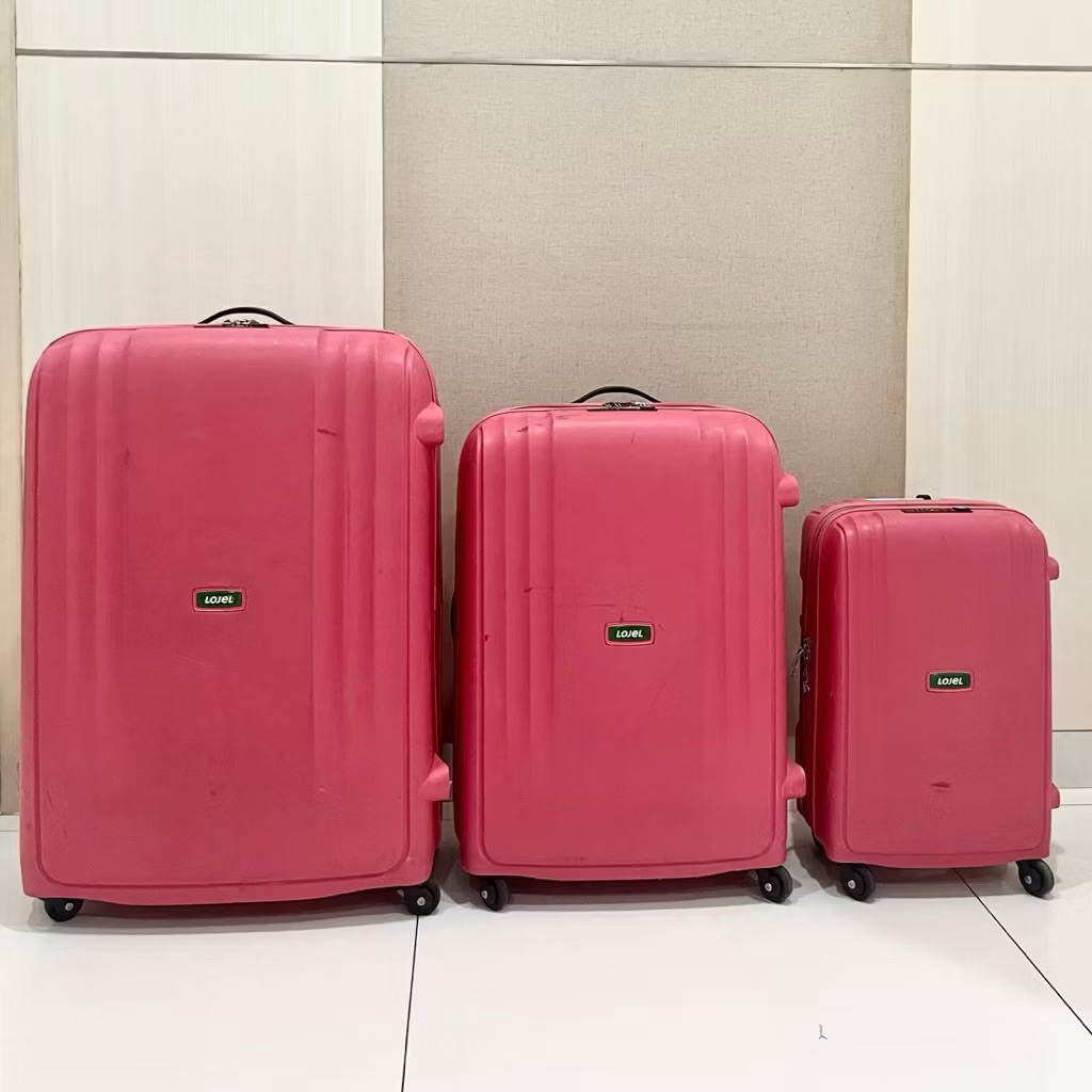 Preloved Koper Lojel Lineo Hardcase TSA lock size large medium pink