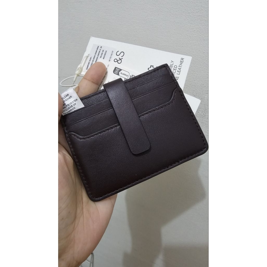 Dompet Kartu marks & spencer original store new with tag RFID lining leather kulit branded card wall