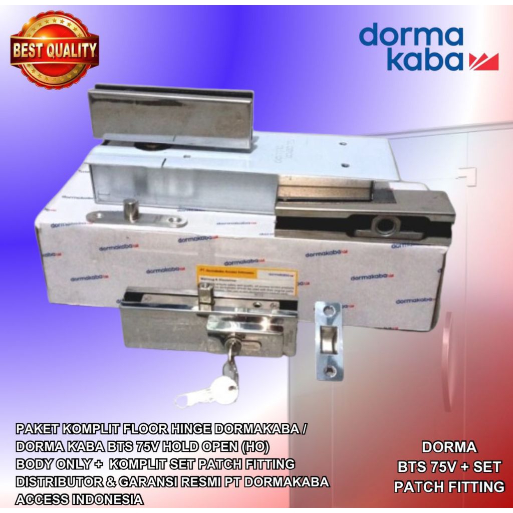 Paket Floor Hinge Engsel Tanam Dorma Kaba/DormaKaba BTS 75V+Patch Fitting DormaKaba UL
