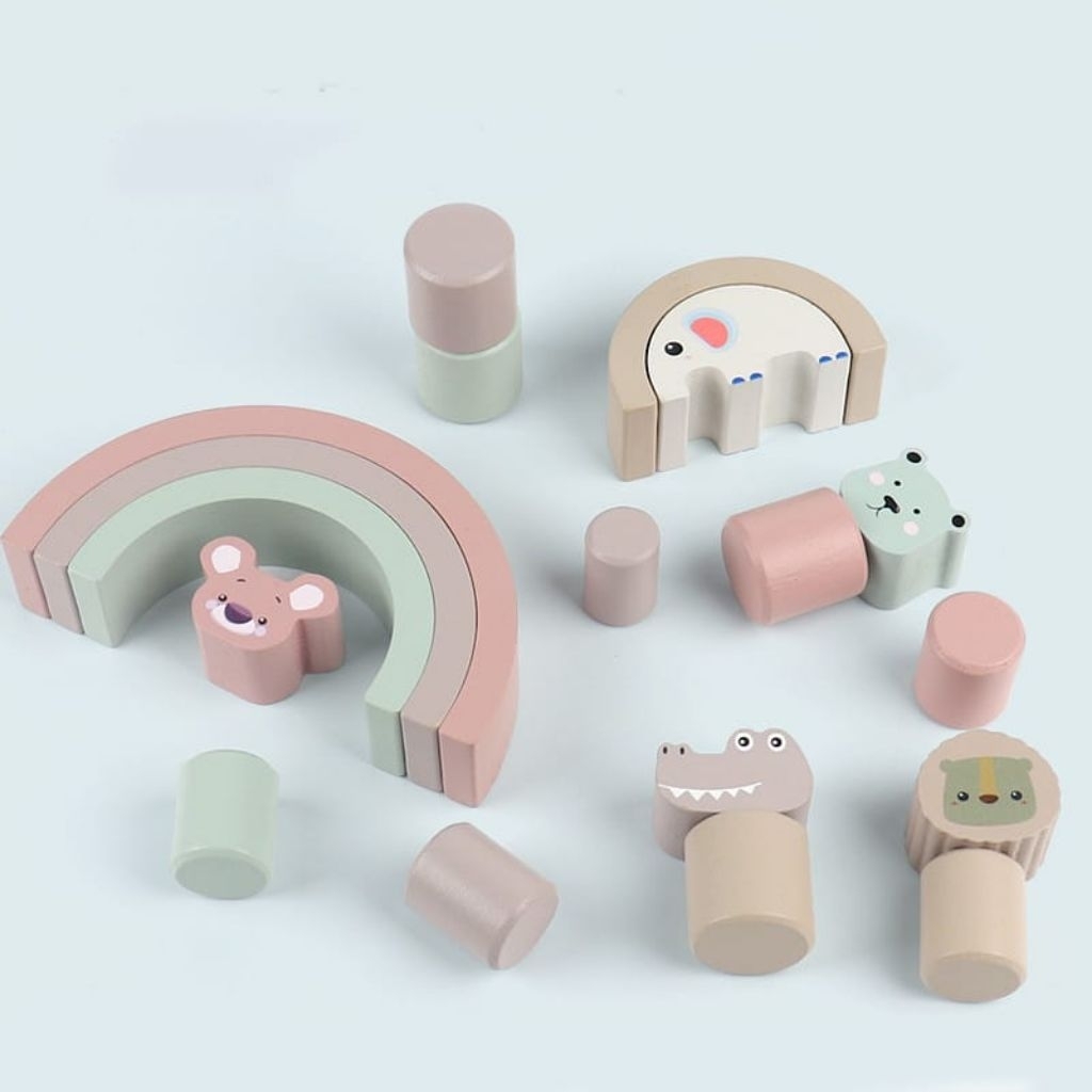 Animal Rainbow Stacker | Wooden Toys