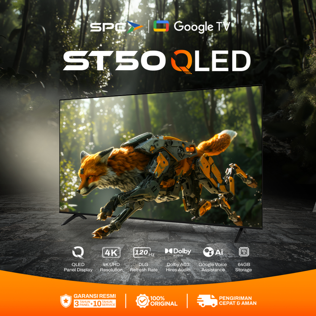 SPC Google TV 50 inch - ST50 QLED Google TV 4K UHD | Dolby Audio | Google Assistant | Digital TV | F