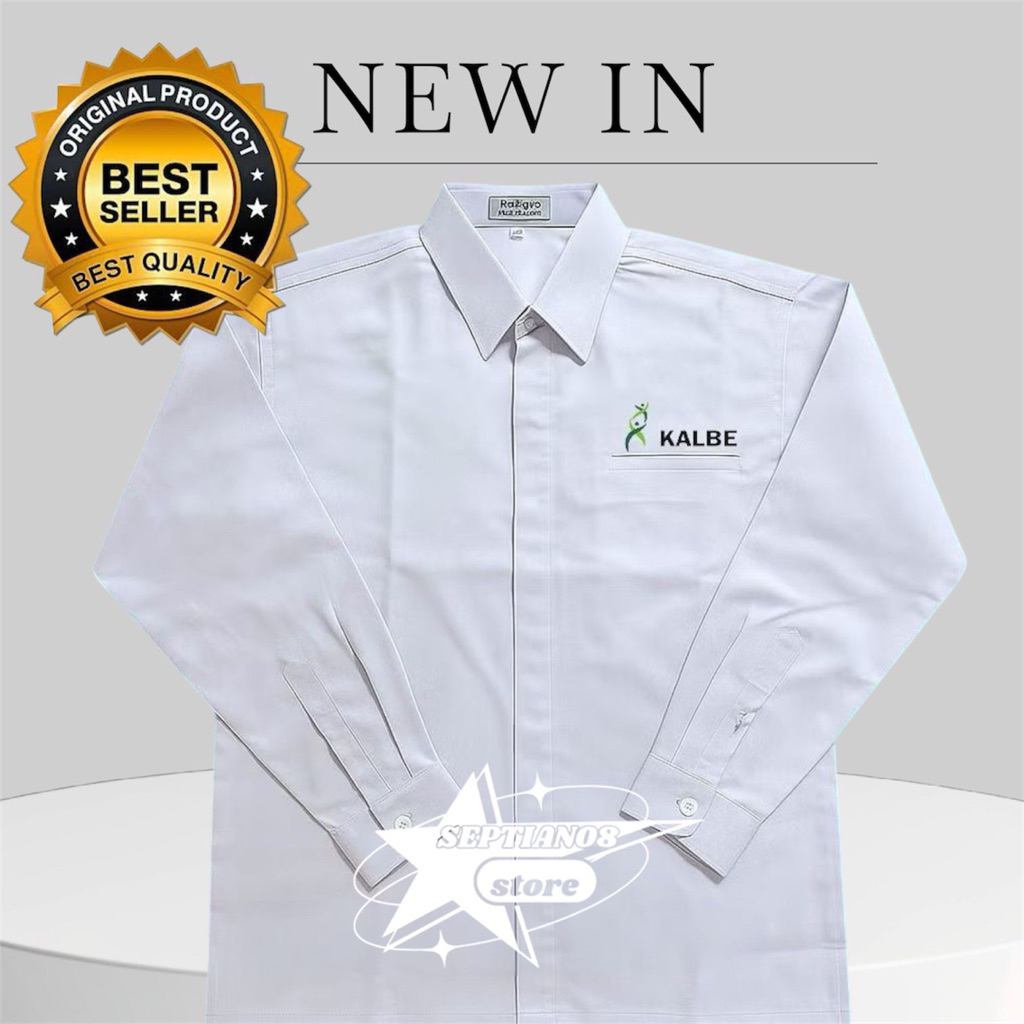 kemeja seragam KALBE terbaru putih k1