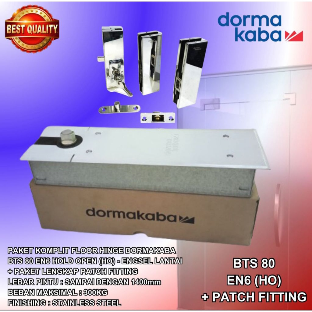 Paket Floor Hinge/Engsel Tanam DormaKaba Dorma Kaba BTS 80+Patch Fitting Dorma Kaba Komplit