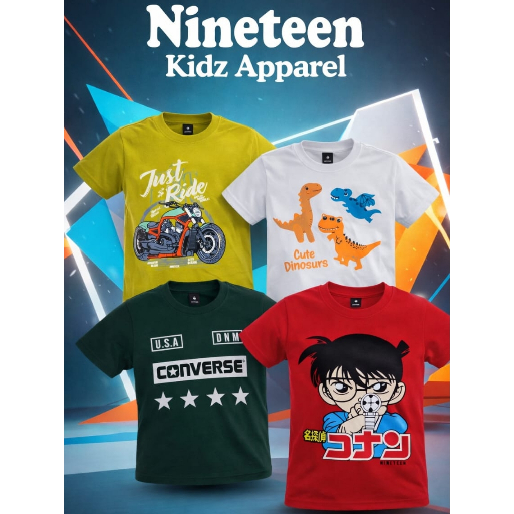 Promo termurah kaos anak nineteen 100rb dapat 4pcs