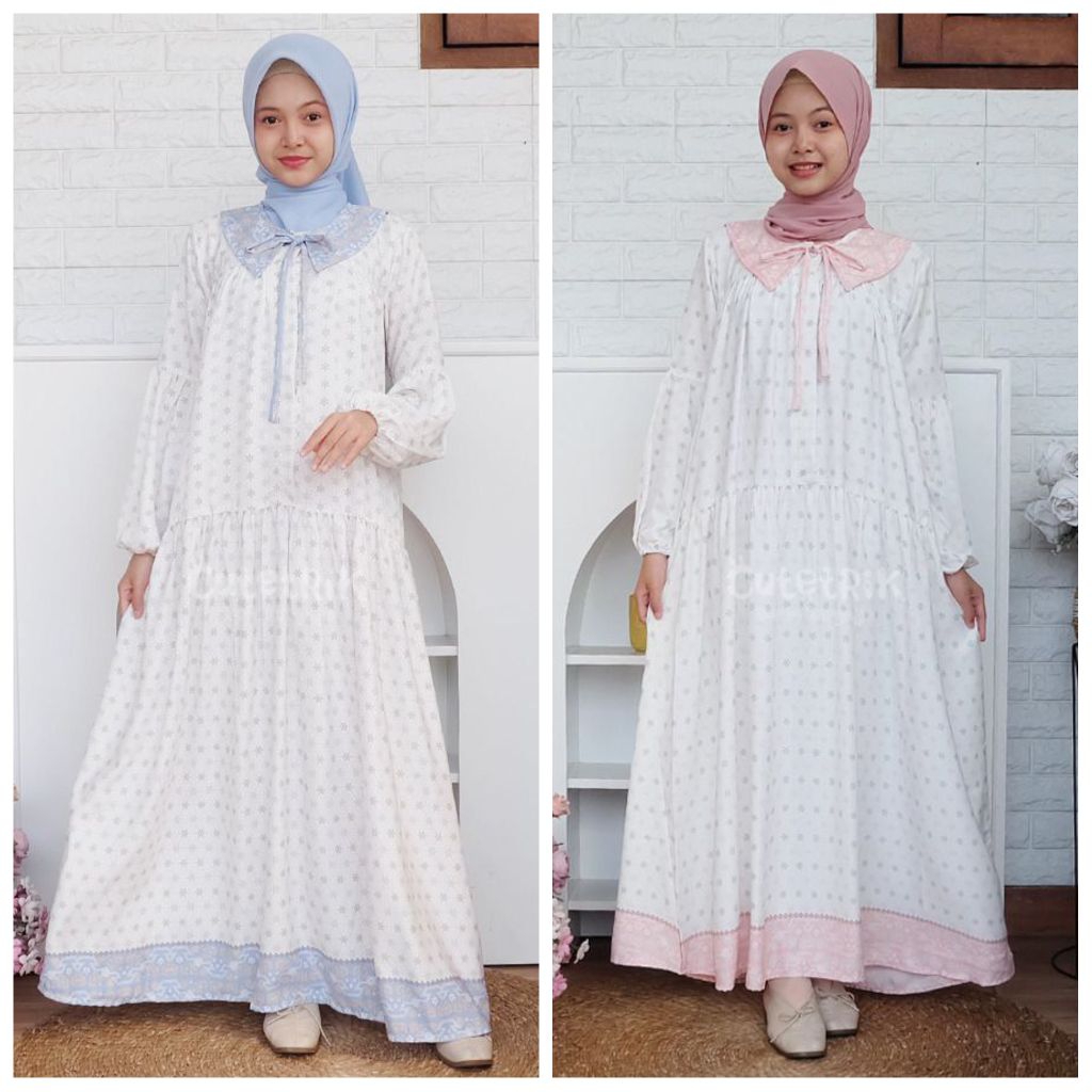 [Bisa COD] Terbaru Gamis Maxmara Silk Premium Couple Ibu, Anak dan Remaja Cutetrik