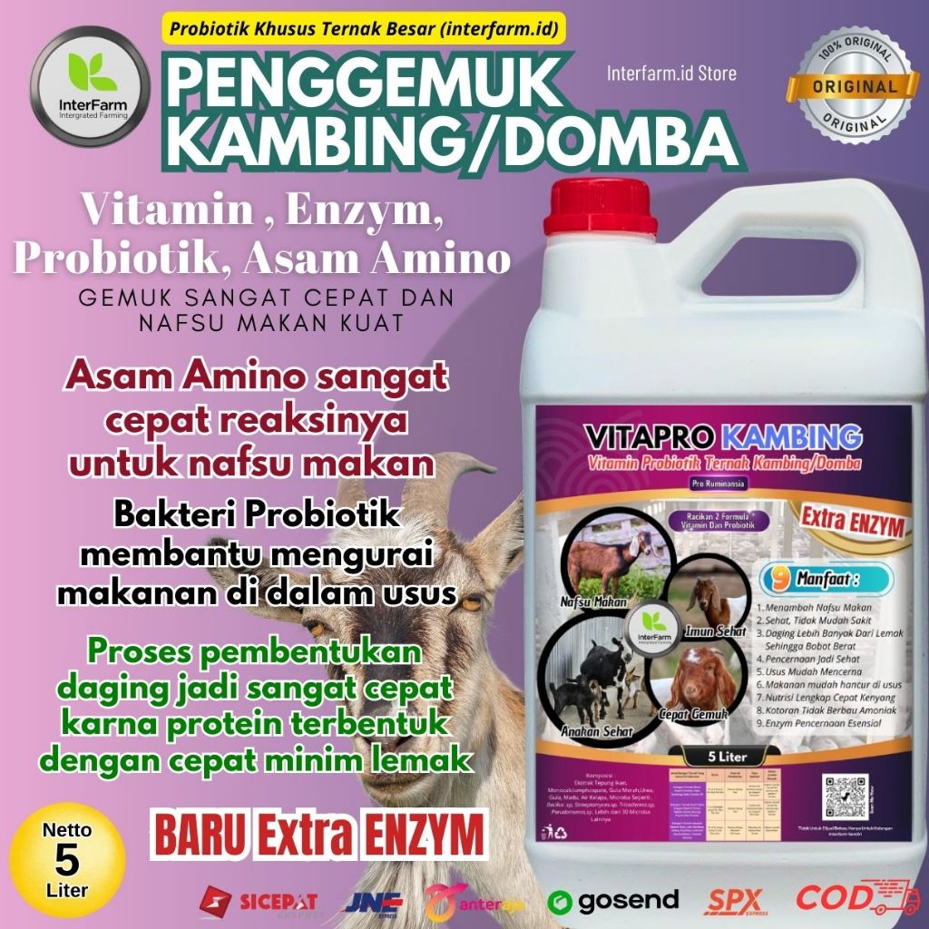 5 Liter Obat penggemuk Kambing dan domba, Vitamin penggemuk Domba, Jamu penggemuk Kambing