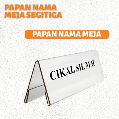 Papan Nama Meja Akrilik Akrilik Papan Nama Meja Panitia Display Kantor Tipe Segitiga