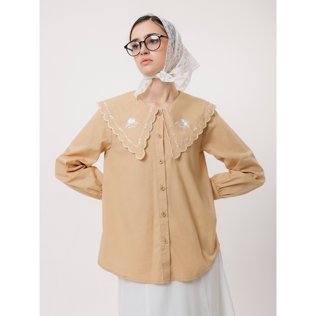 EXIT Zaqira Blouse |Kemeja Wanita - Atasan Lengan Panjang