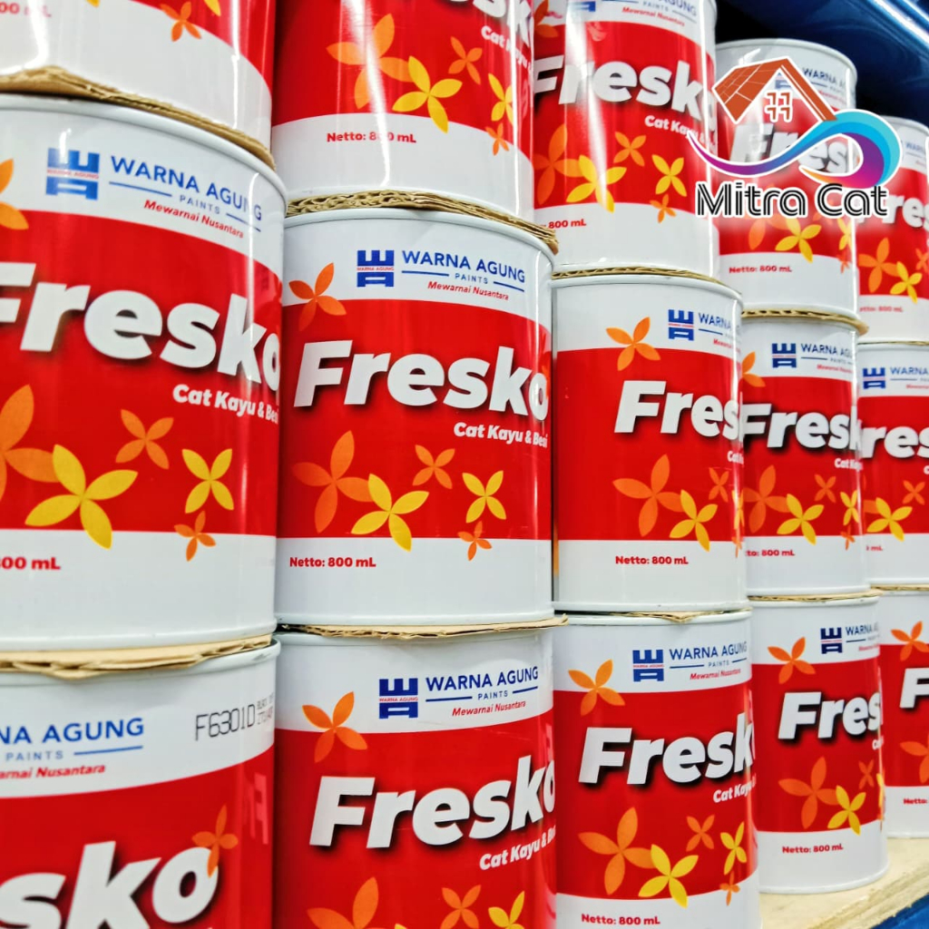 Cat Kayu & Besi Fresko 0.8 Liter Cat Interior Exterior Rumah Pintu Jendela Pagar