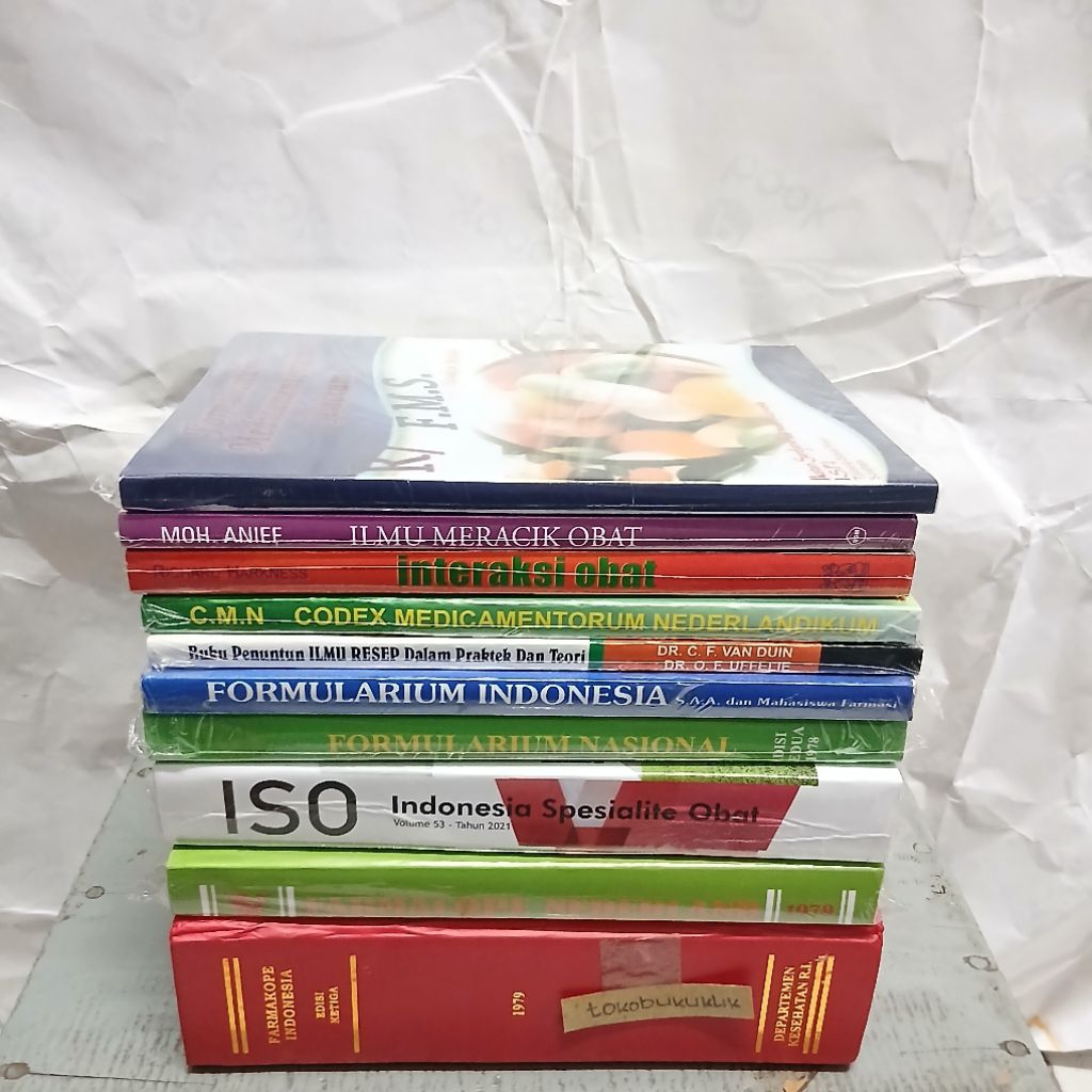 PAKET 10 BUKU FARMASI TERLARIS ( FI3, FI 3 FARMAKOPE 3 ( FORNAS ) FORMULARIUM NASIONAL (F.M.S, FMS )
