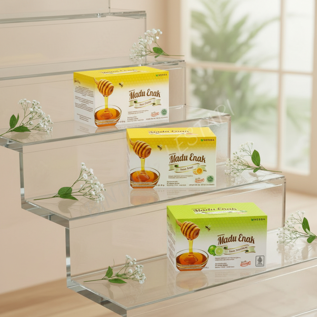 Herba Madu Enak Sachet Isi 12 Sachet Madu Asli + Vitamin C