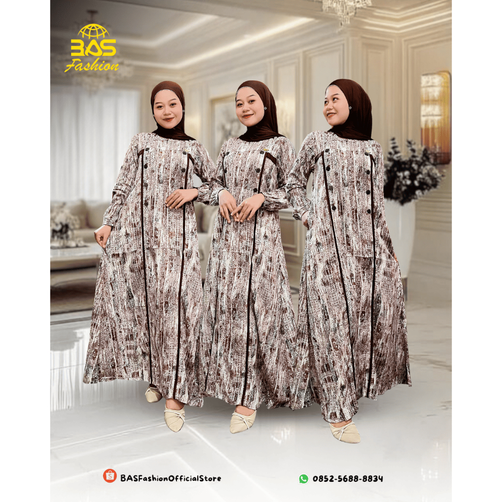 BAS Fashion - Gamis JANEETA Series - Gamis daily - Gamis Rayon Twill - Gamis Motif Rayon Twill - Gam