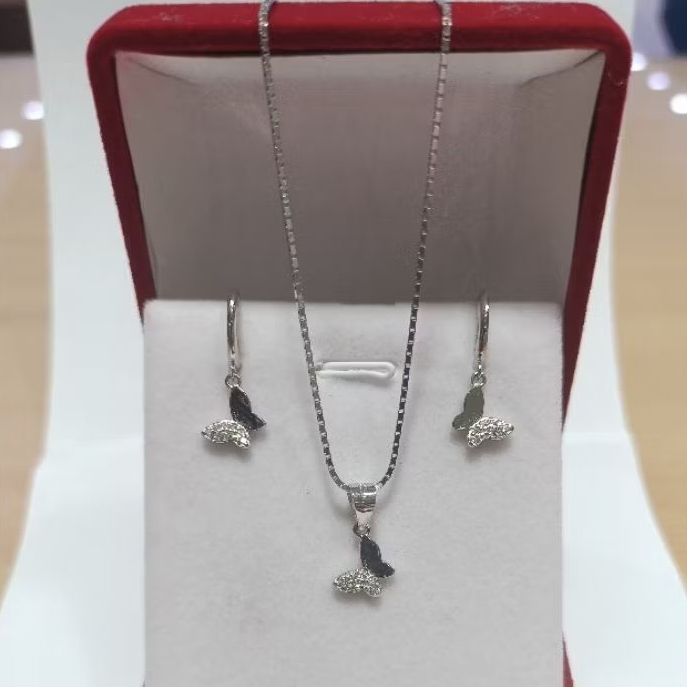 perhiasan satu 1set Perak Asli silver 925 lapis emas putih set02