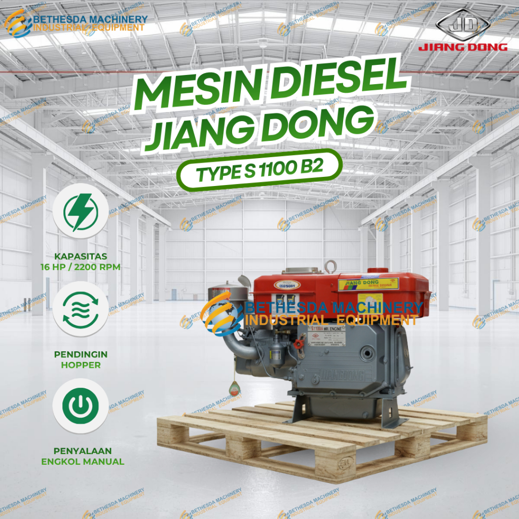 Jiangdong S 1100 B2 Diesel 16HP / 16 PK Penggerak Jiang Dong S 1100 B2 N Radiator