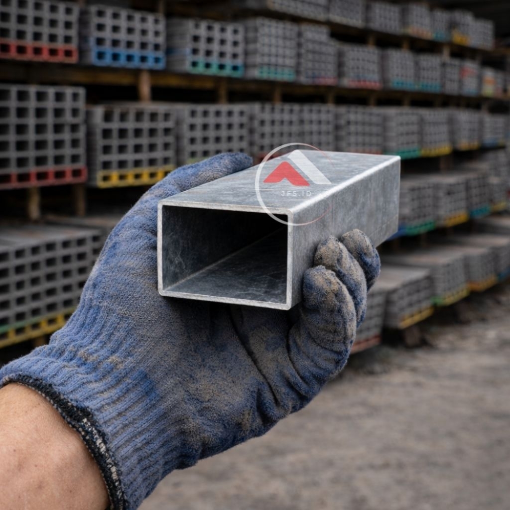 Besi Hollow Galvanis 4x8 cm Ecer | Ketebalan 1,2 mm