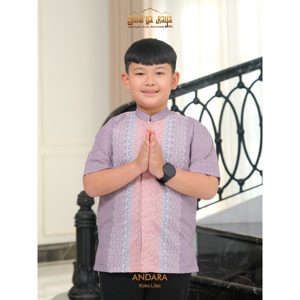 Skyshop Hijab Series Andara Koko Anak Terbaru By Zalifa Bahan Silk Premium Atasan muslim anak lengan