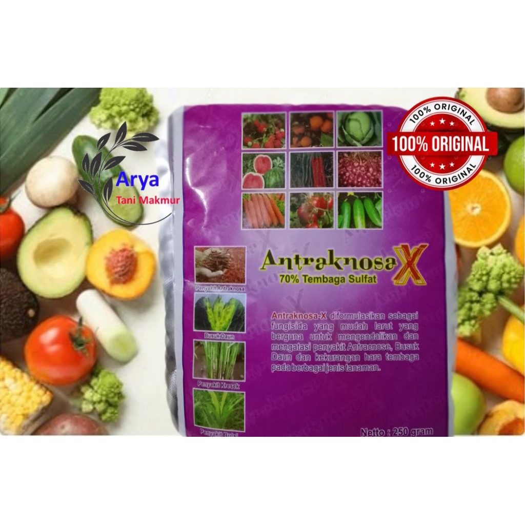 Fungisida Antraknosa-X 250 Gram Bahan Aktif 70% Tembaga Sulfat