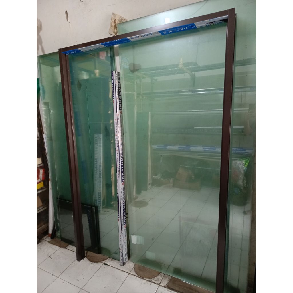 kusen pintu aluminium 2 daun/ gawang pintu