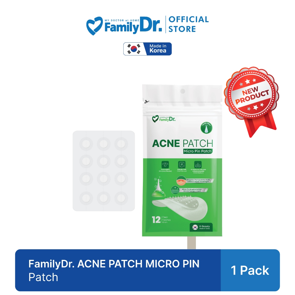 Family Dr. Acne Patch Micro Pin 12 Pcs | Hydrocolloid Salicylic Acid | Patch Jerawat Siang Malam | K