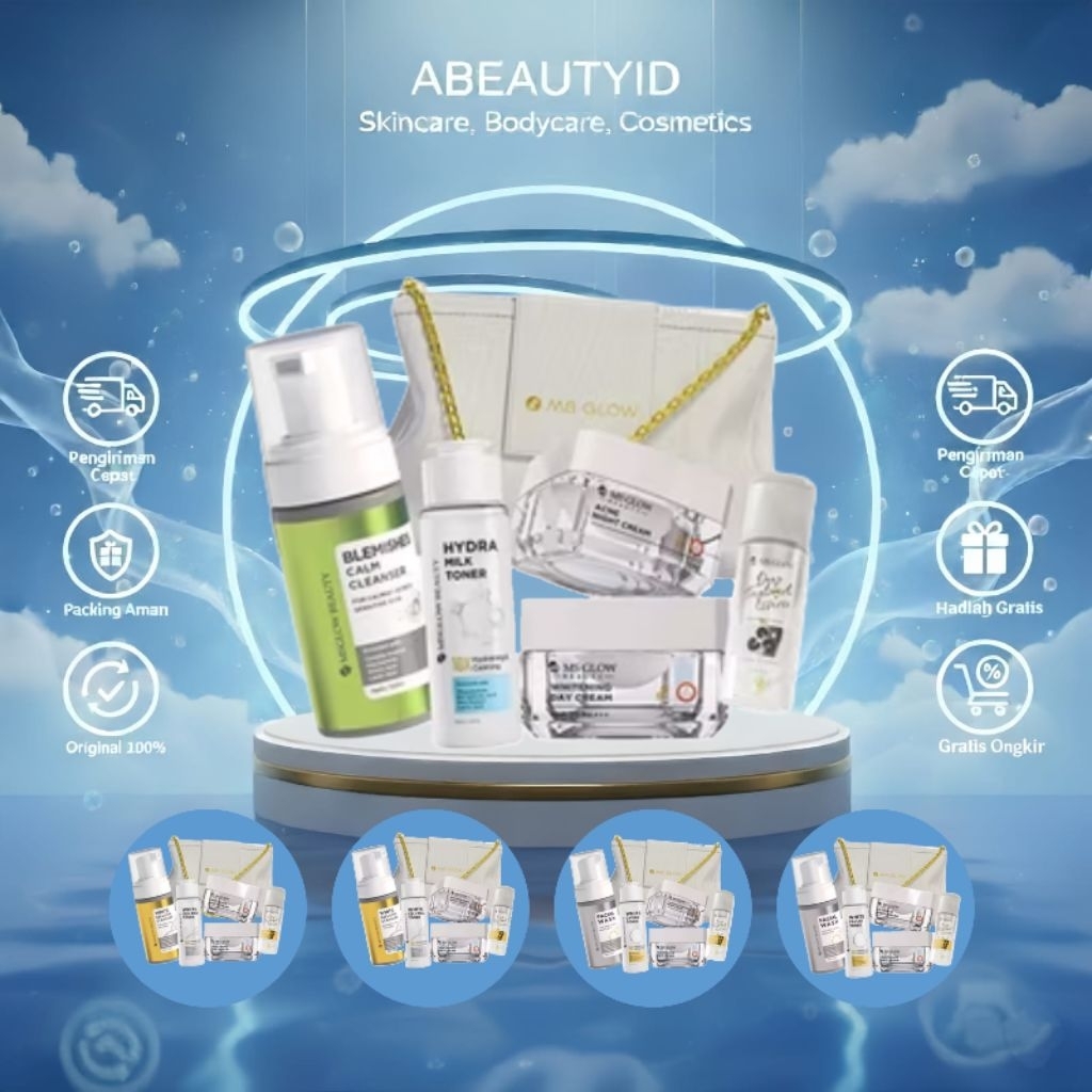 MS GLOW - New Series Ms glow Paket terbaru ms glow Acne whitening Luminous ulti dna Original BPOM