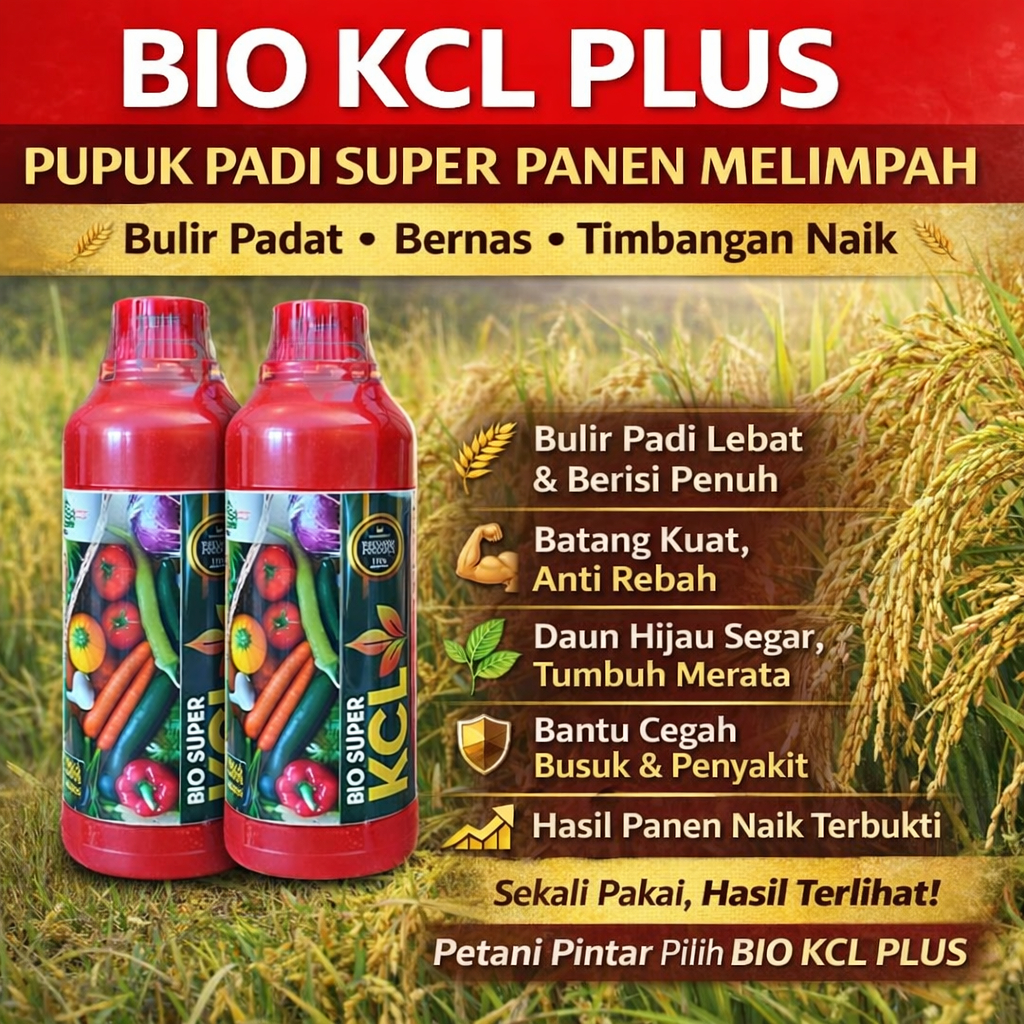 rekomended KCL BIO KCL PLUS 500  ML  pupuk padi sawah siap panen-pupuk padi organik pupuk cair untuk