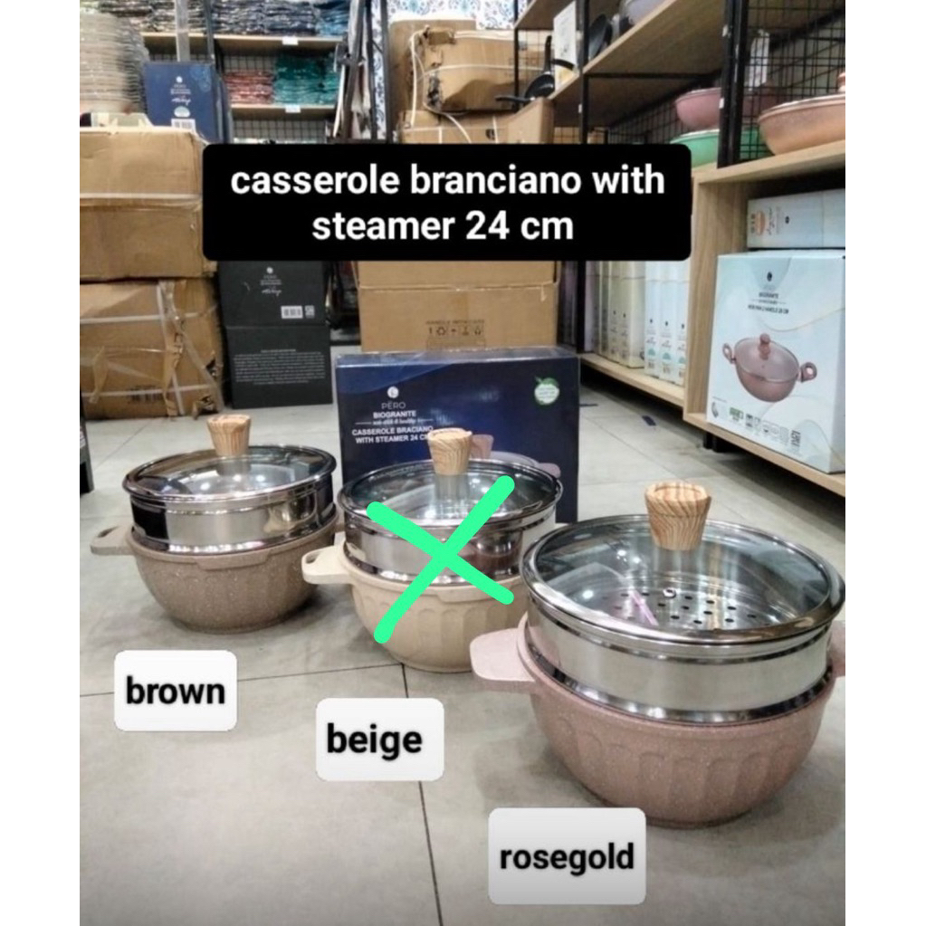 caserol braciano with steamer 24 pero