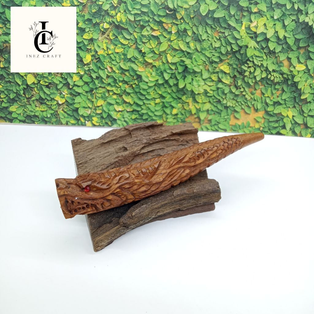 Once pipa kayu stigi stegi laut ukir naga R205