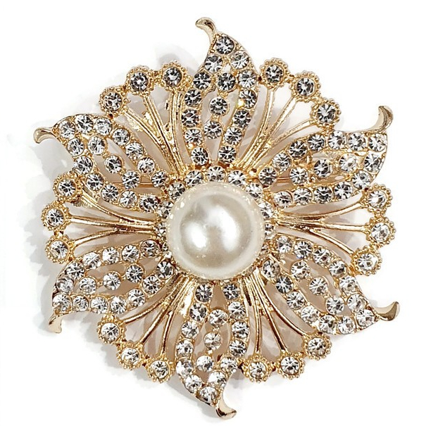 Bros Mutiara Cantik Murah Love Aksesoris Wanita/Bros Dada Permata Kristal