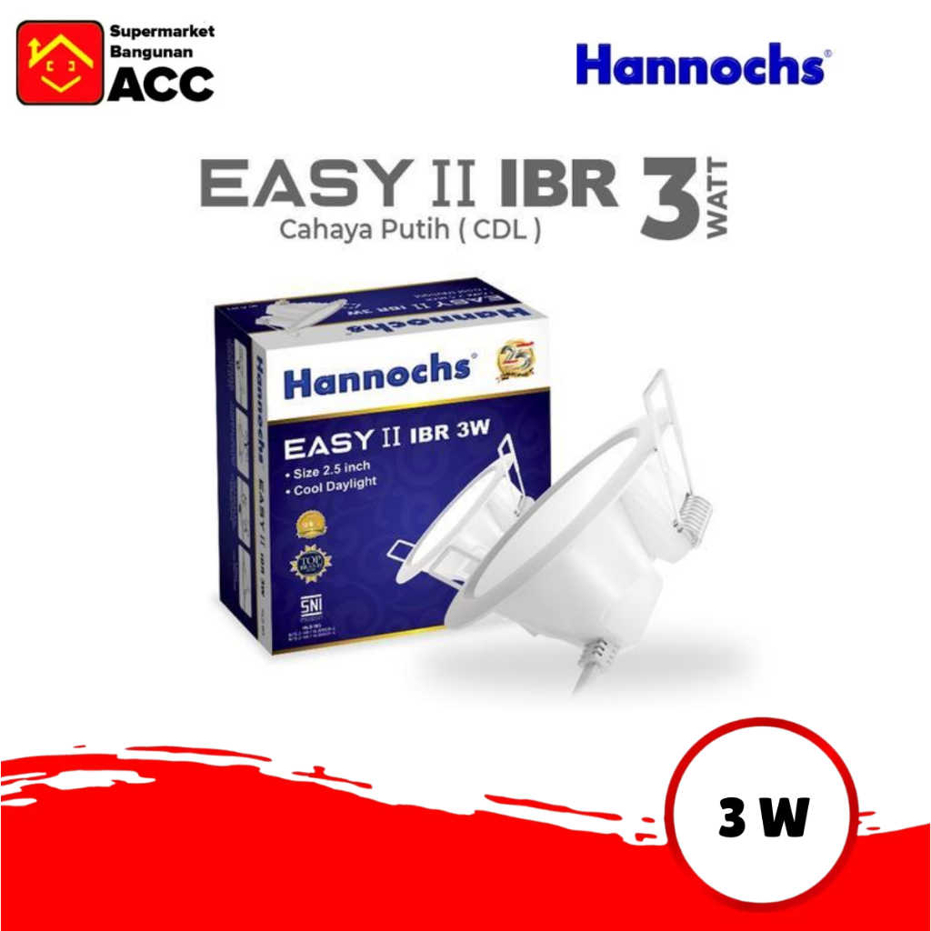 Lampu Downlight - Lampu Downlight Plafon - Downlight Plafon - Hannochs Downlight LED EASY II IBR 3W 