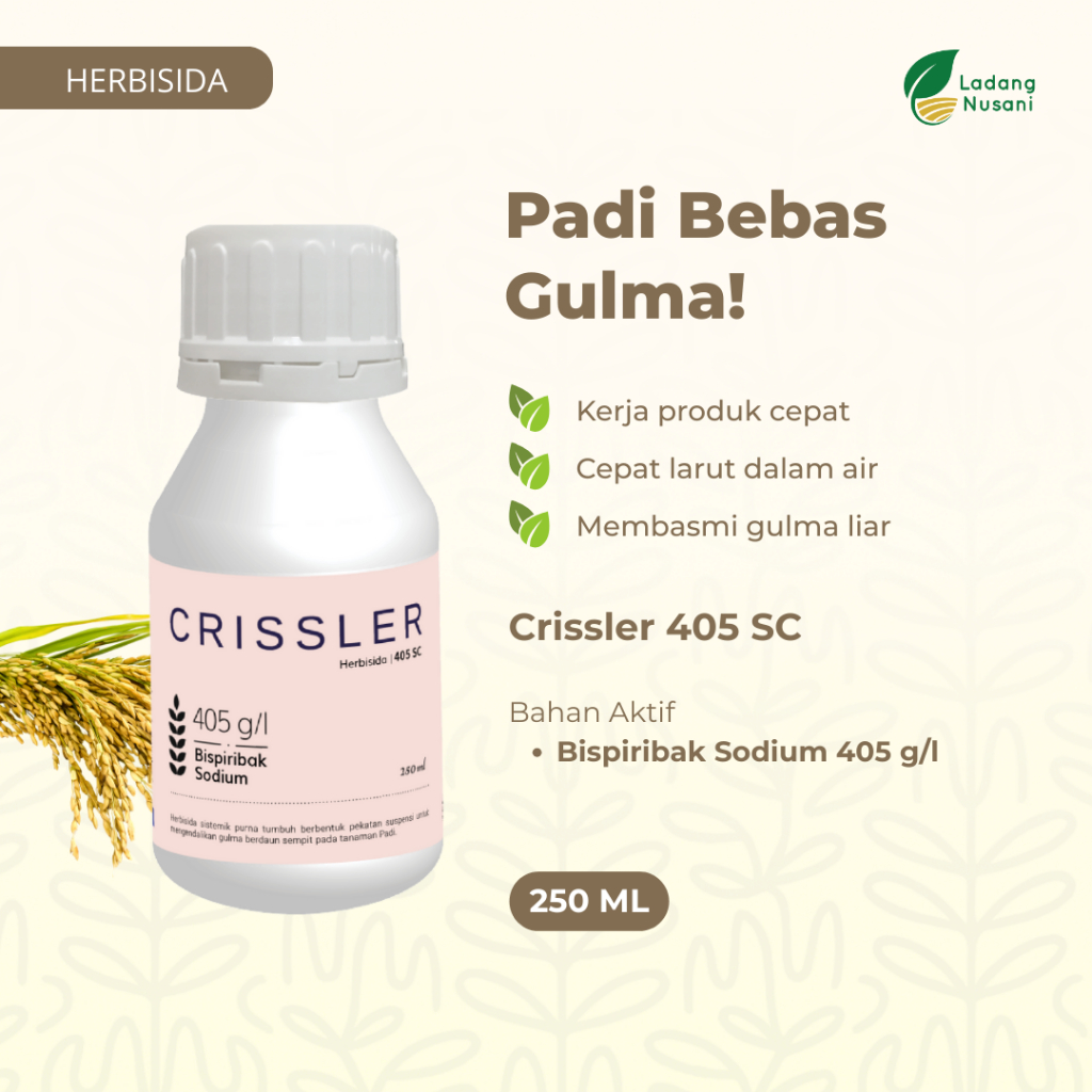 Mahakam CRISSLER 405 SC 250 ml – Herbisida Sistemik Ampuh Basmi Gulma Padi