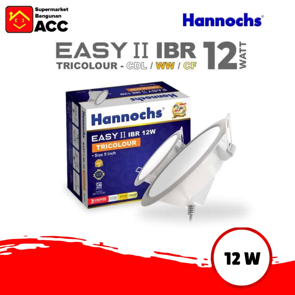 Lampu Downlight - Lampu Downlight Plafon - Downlight Plafon - Hannochs Downlight LED EASY II IBR 12W