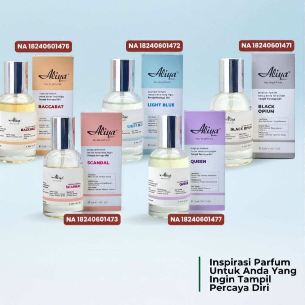 Parfum ALIYA Original isi 30 ml Scandal | Bacarat | Black Opium | Light blue
