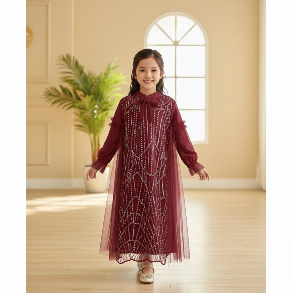 Gamis Mouza Anak Bahan Premium Gamis Lebaran Anak Perempuan