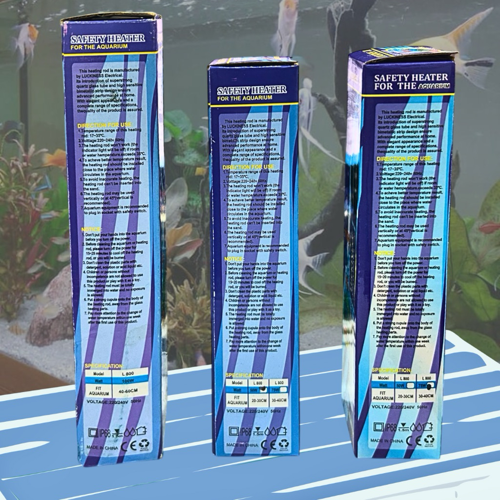 HEATER LUCKINESS L 800 PEMANAS AIR AQUARIUM SAFETY HEATER FOR AQUARIUM