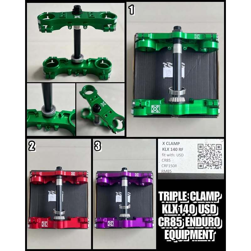 TRIPLE CLAMP X-CLAMP KLX 140 RF For USD CR85 CRF150R RM85 CNC ALUMUNIUM