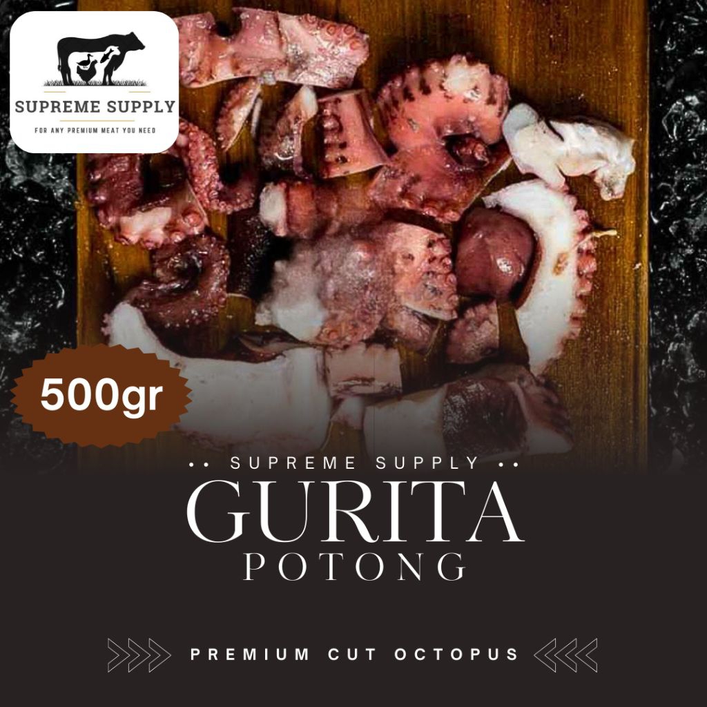 PREMIUM Gurita Potong 500 gr | Fresh Halal Organic Cut Octopus | Ikan Daging Sapi Ayam Bebek Seafood