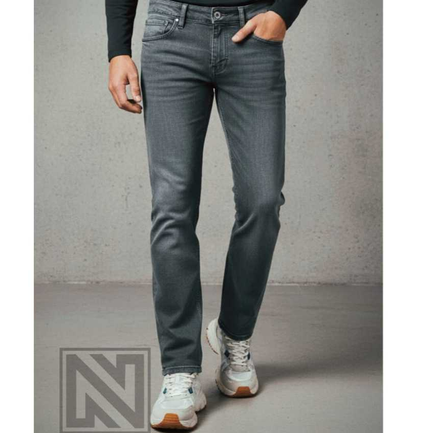 NINO.CO BREW Black Stretch Denim Celana Jeans Pria Slim Fit – Street Style Premium Wash YKK Zipper