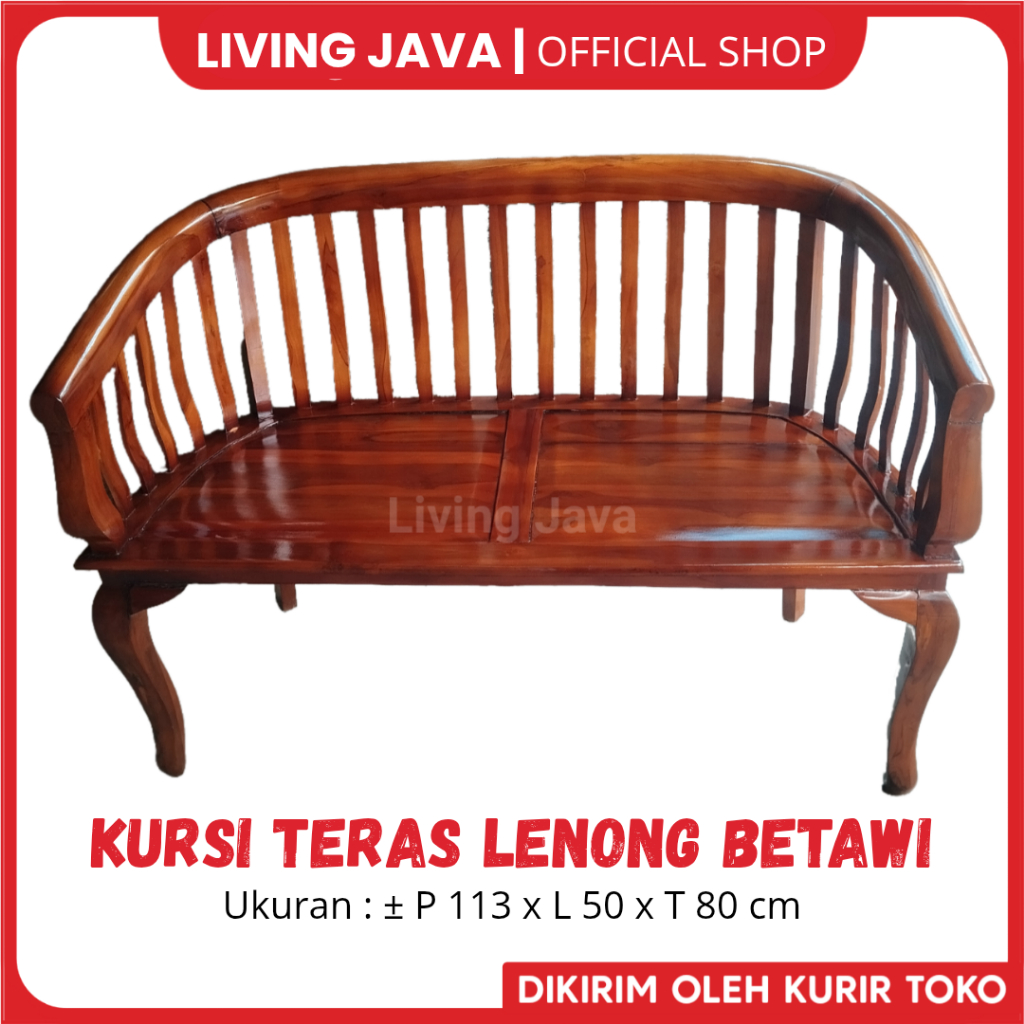 KURSI TERAS LENONG BETAWI 2 SEAT - KURSI TERAS PANJANG
