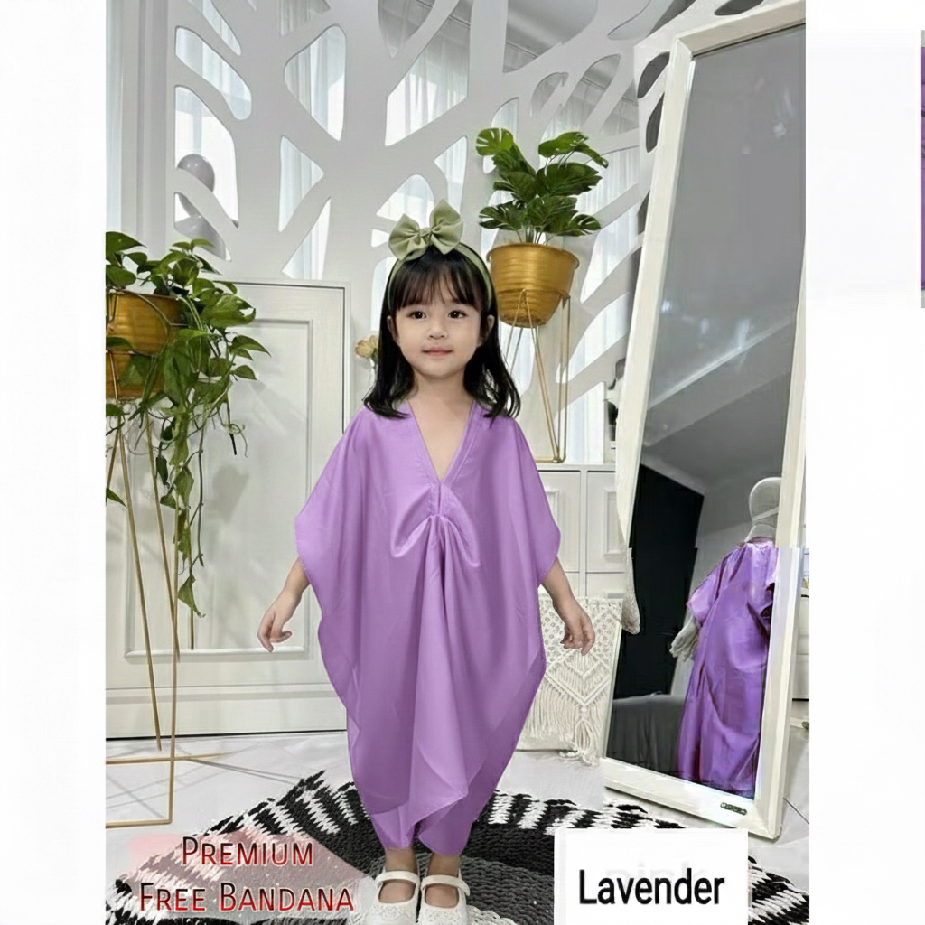 Kaftan Anak Perempuan Umur 8 9 Tahun Gamis Tanggung 7-13Th Cewek Games Remaja 2026 Set Hijab Kerudun