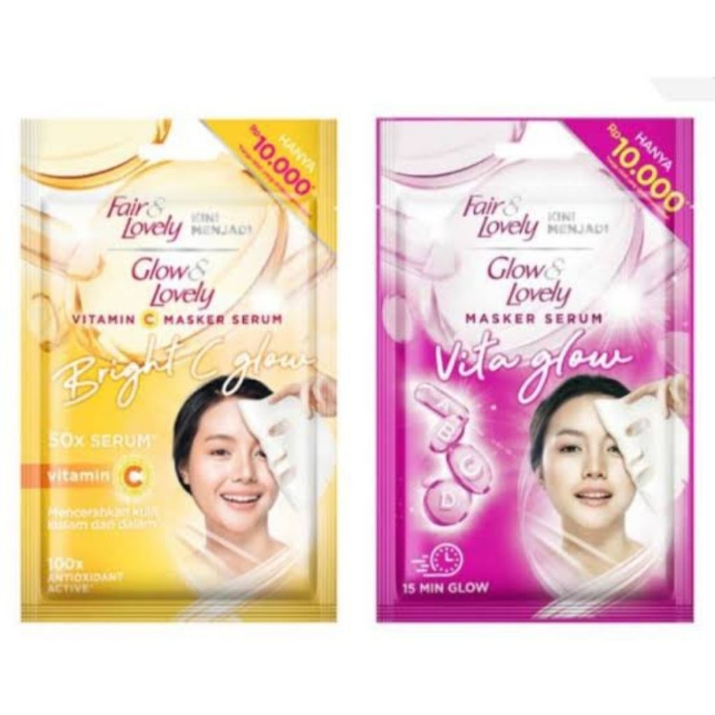 Fair & Lovely Glow & Lovely masker serum sheet mask