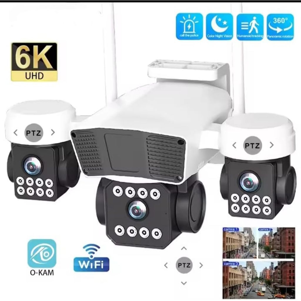 App O kam pro Cctv 3 Lensa camera Outdoor Tahan air cctv wifi pantau jarak jauh dengan hp bisa komun