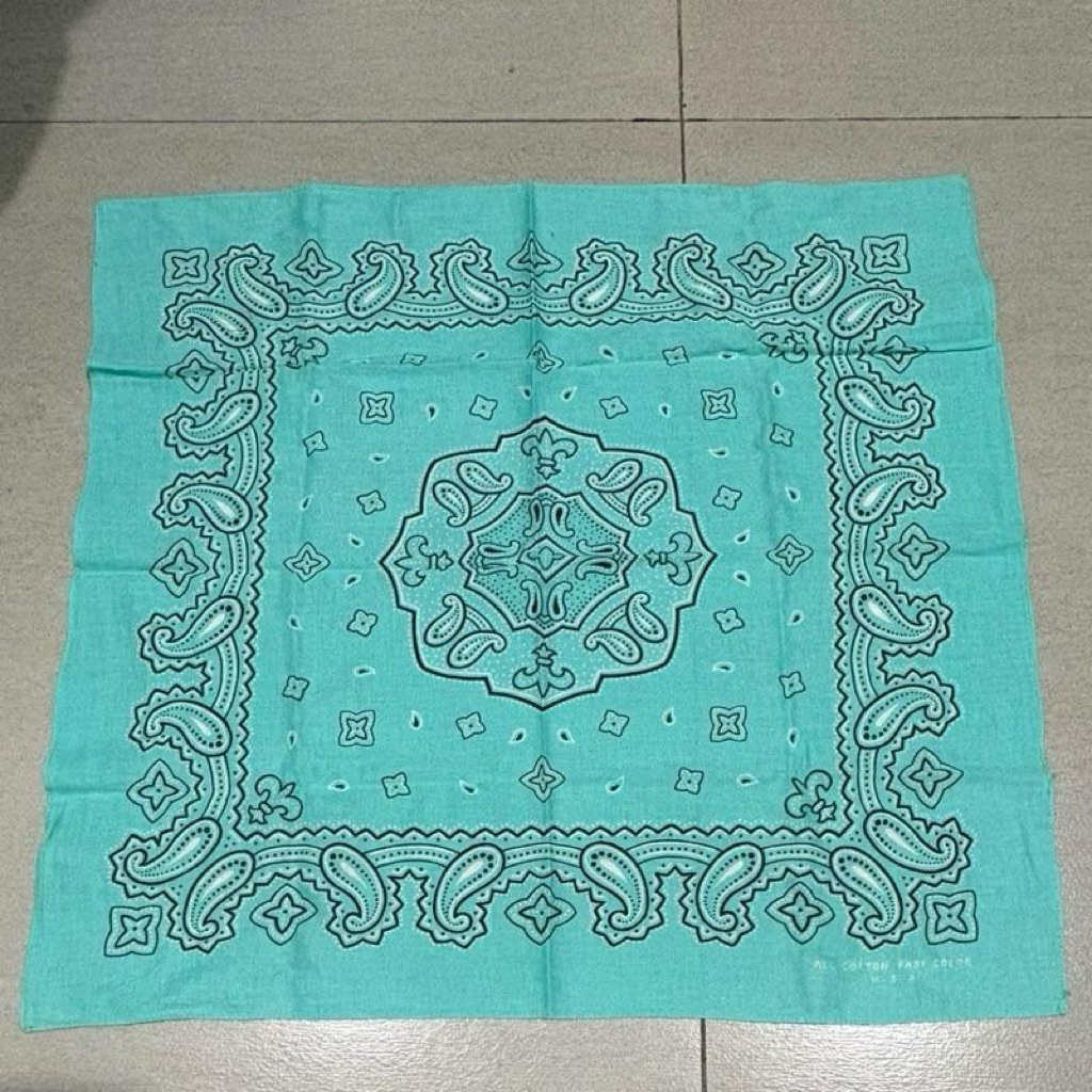 Bandana Paisley Made in USA Green Tosca Fast Color Very Soft Cotton Import