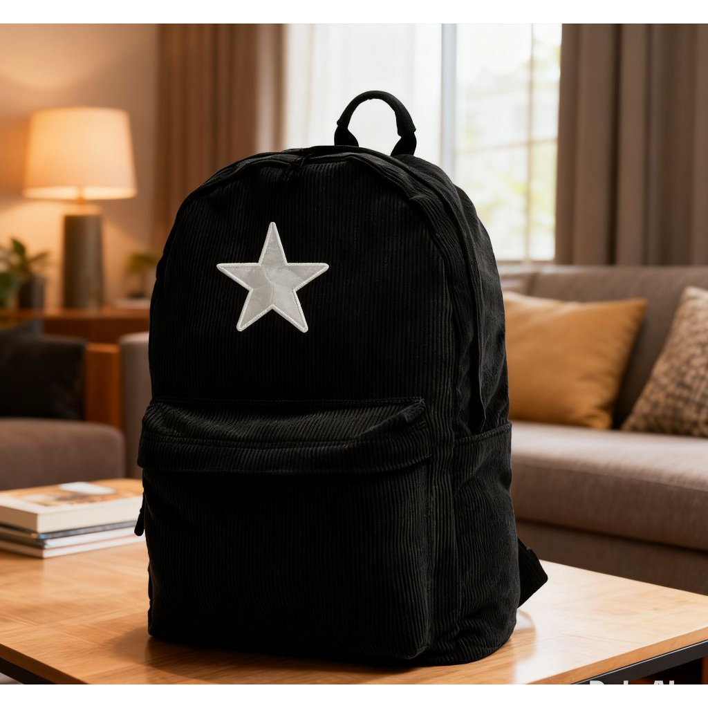 Tas Bintang. Tas Sekolah Pria Wanita. Ransel corduroy